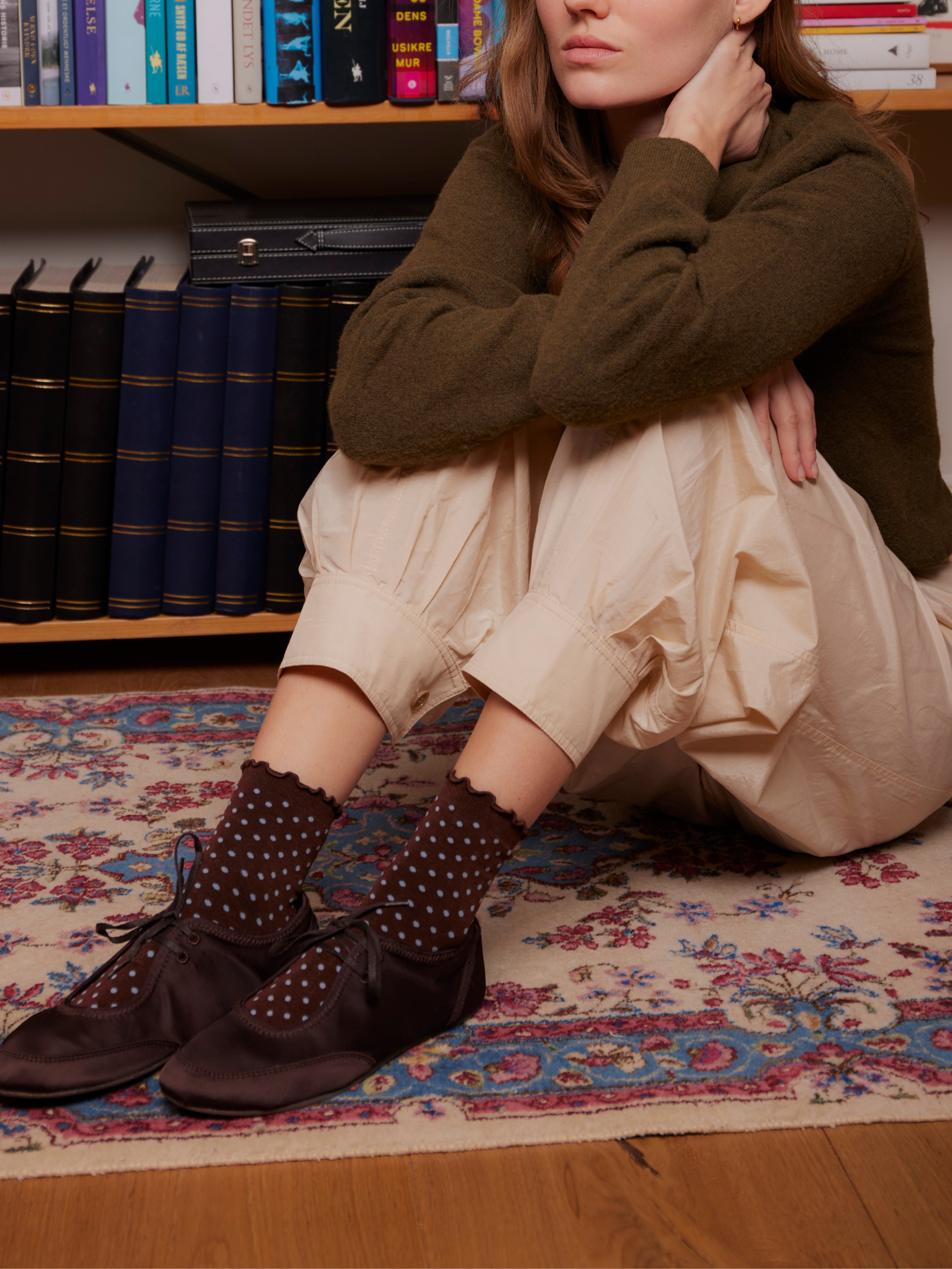 becks-ndergaard-dotted-frilla-short-socke-chocolate-brown image 2