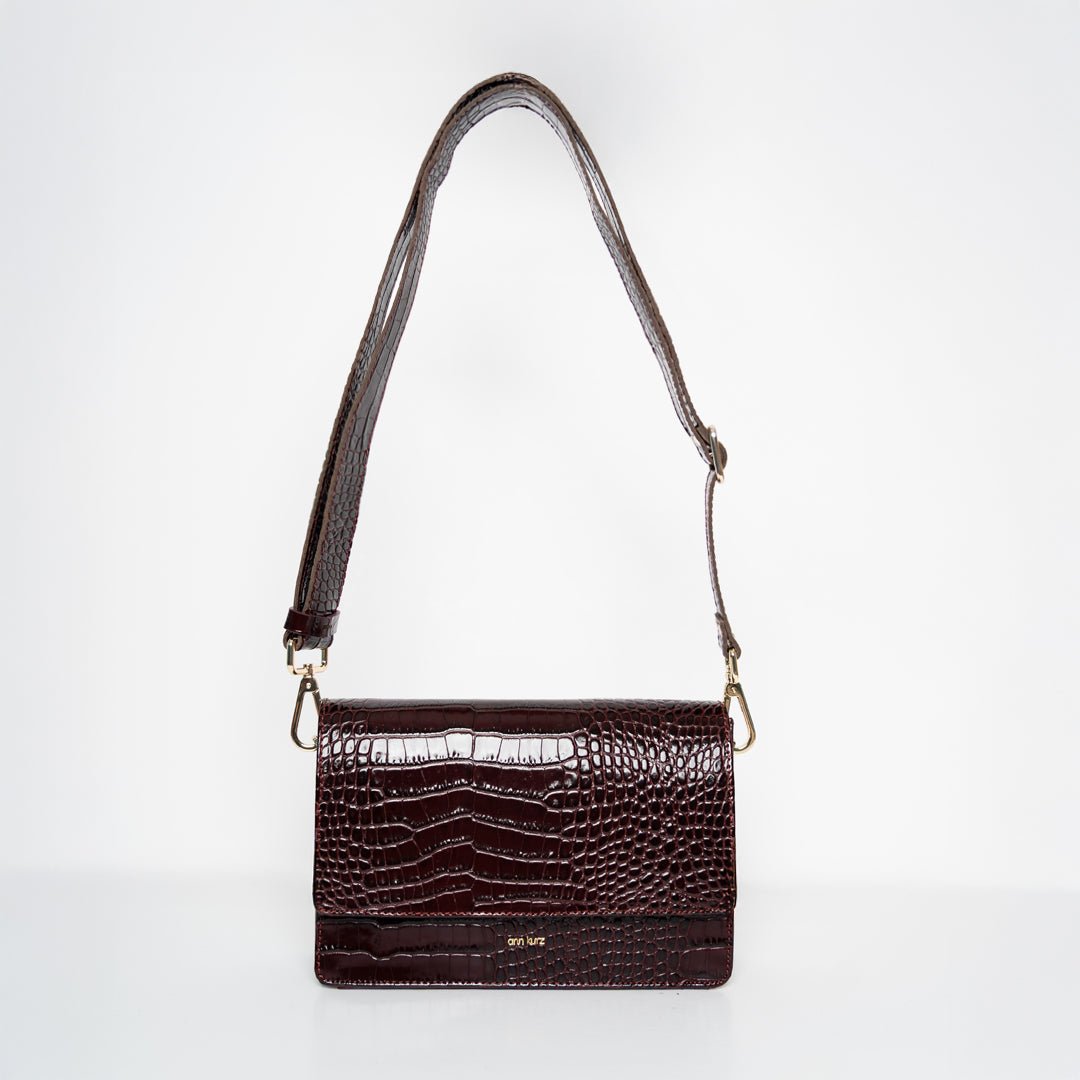 ann-kurz-perfect-square-kroko-umh-ngetasche-bordeaux-klappe image 1