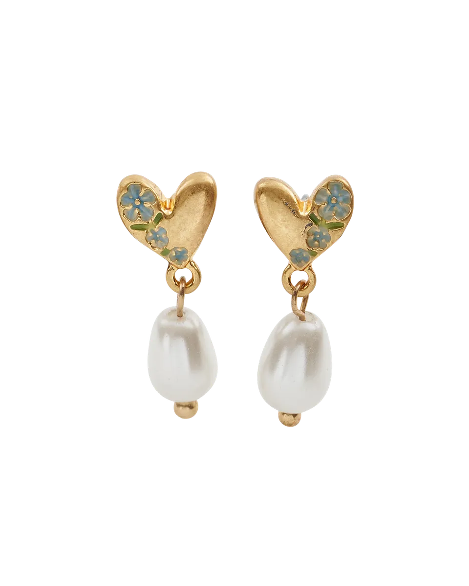 fable-england-forget-me-not-herz-ohrringe-gold-perle-emaille image 1