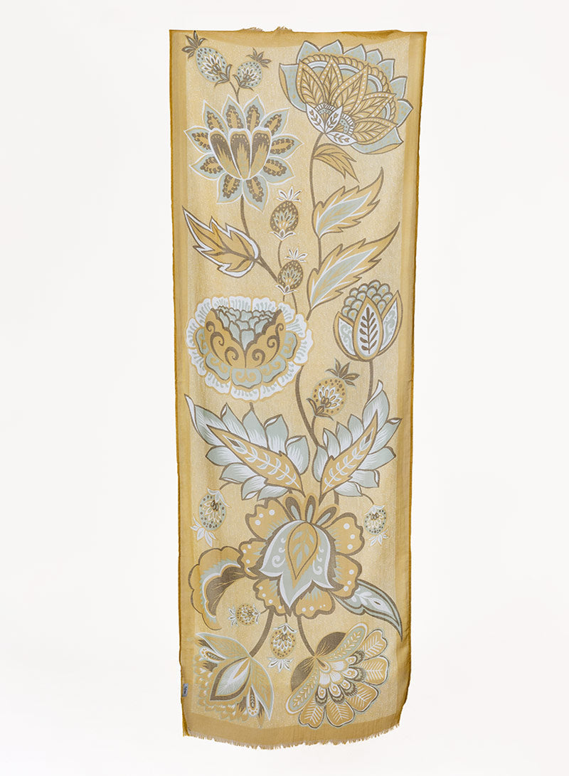 djian-dala-schal-baumwolle-floral-braun-gr-n-70x190-cm image 3