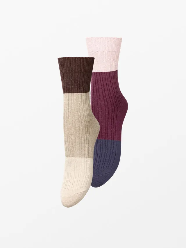 becks-ndergaard-colourblock-bam-sock-2-pack-off-white-blue image 1