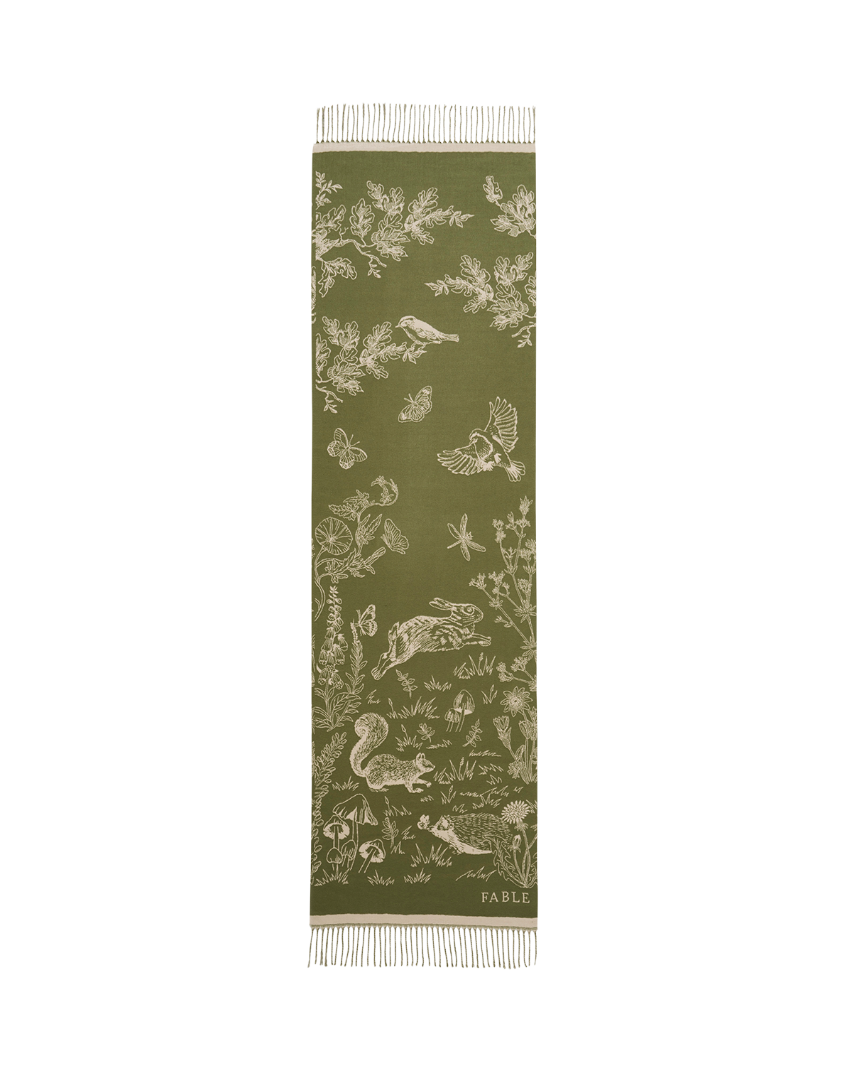 fable-england-woodland-check-jacquard-schal-khaki image 1