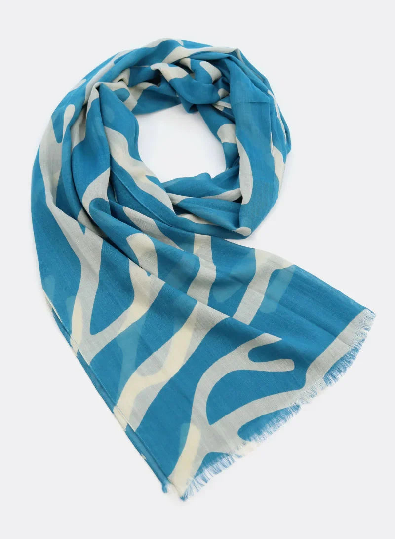 djian-cora-schal-baumwolle-modal-blau-floral-65x180 image 2