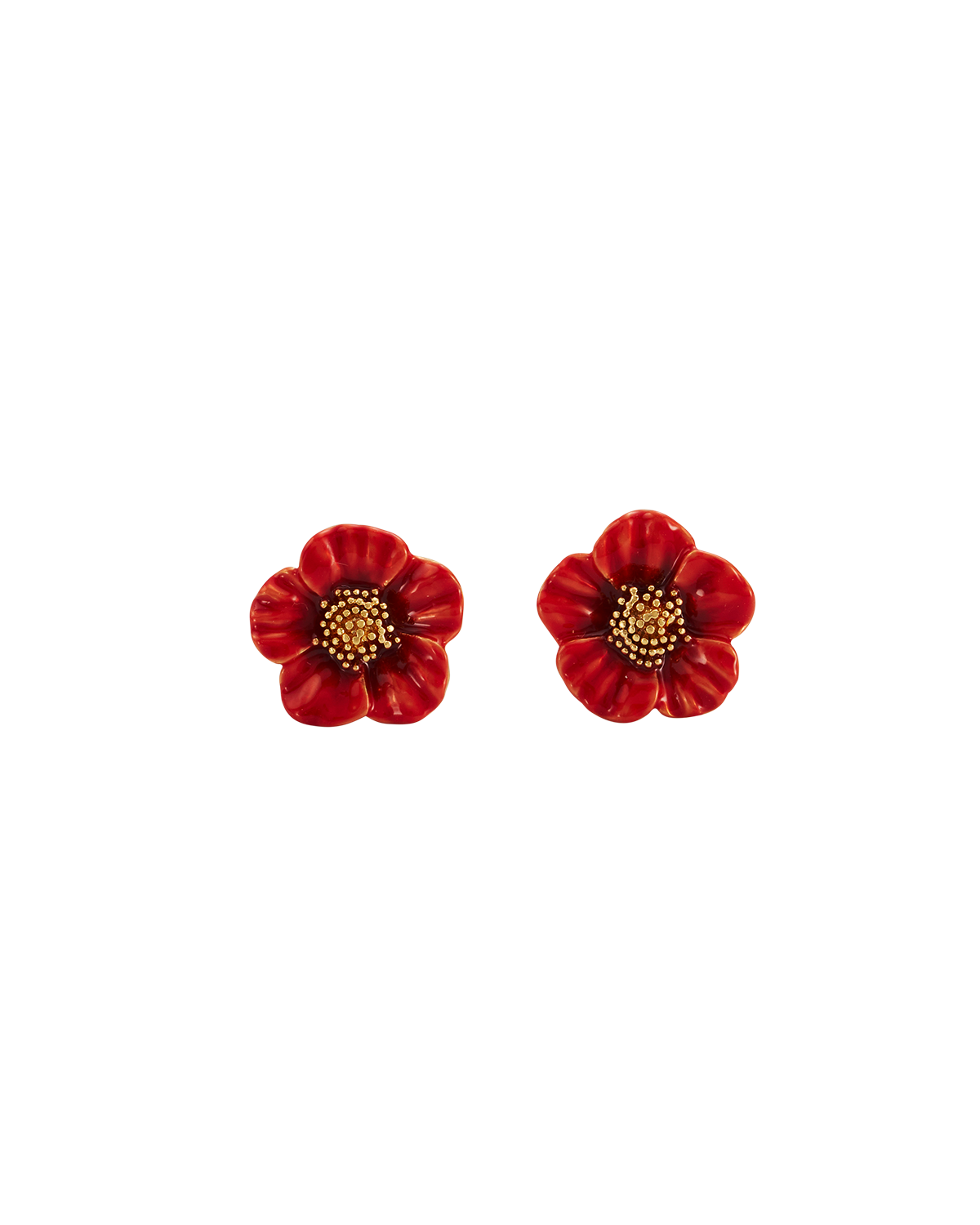 fable-england-red-blossom-ohrstecker-gold-rot image 1