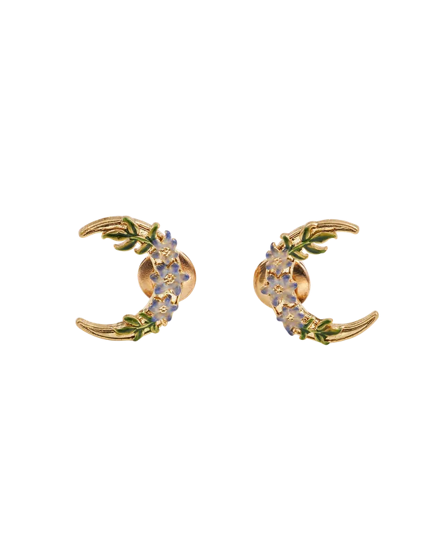 fable-england-nightshade-mond-ohrstecker-gold-emaille-blumen image 1