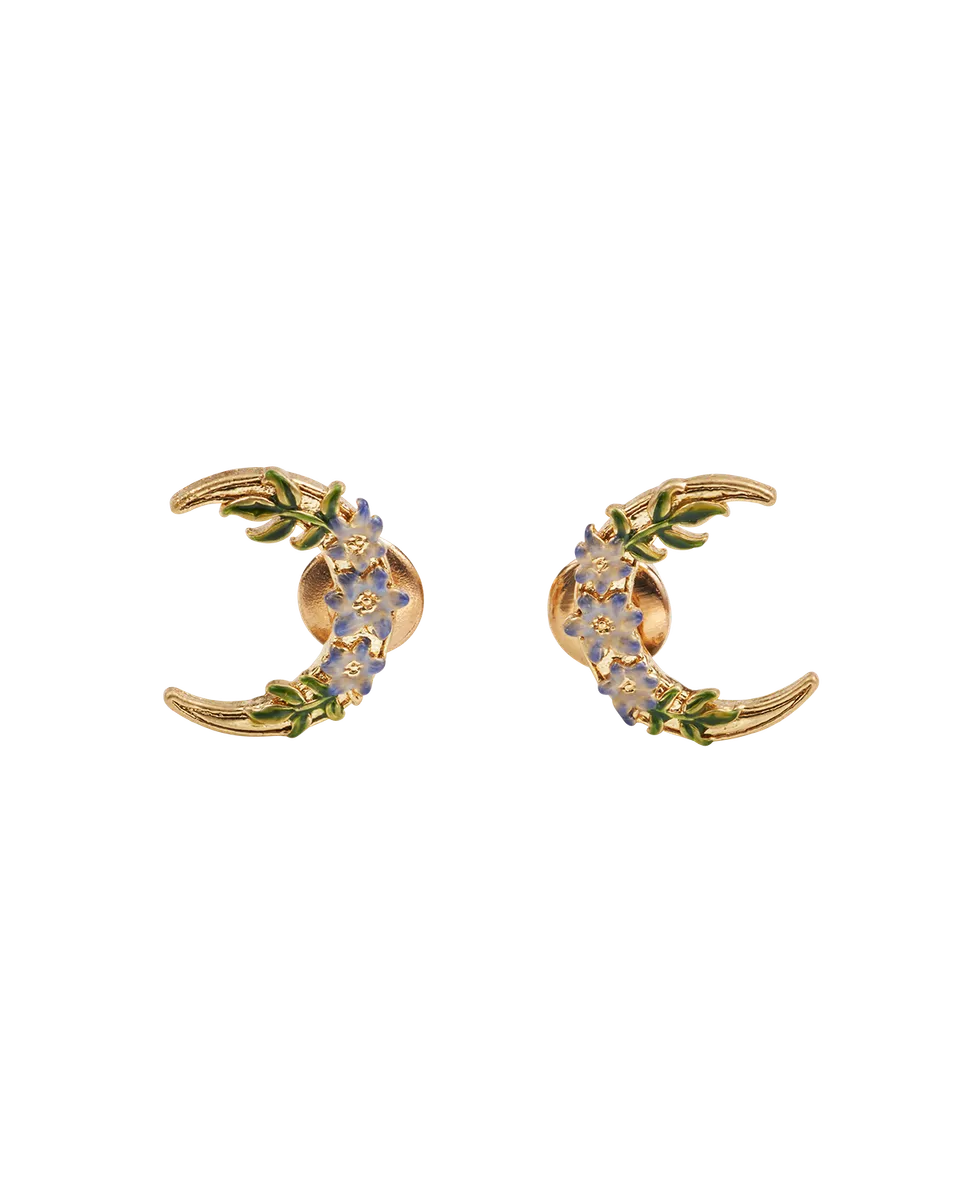 fable-england-nightshade-mond-ohrstecker-gold-emaille-blumen image 1