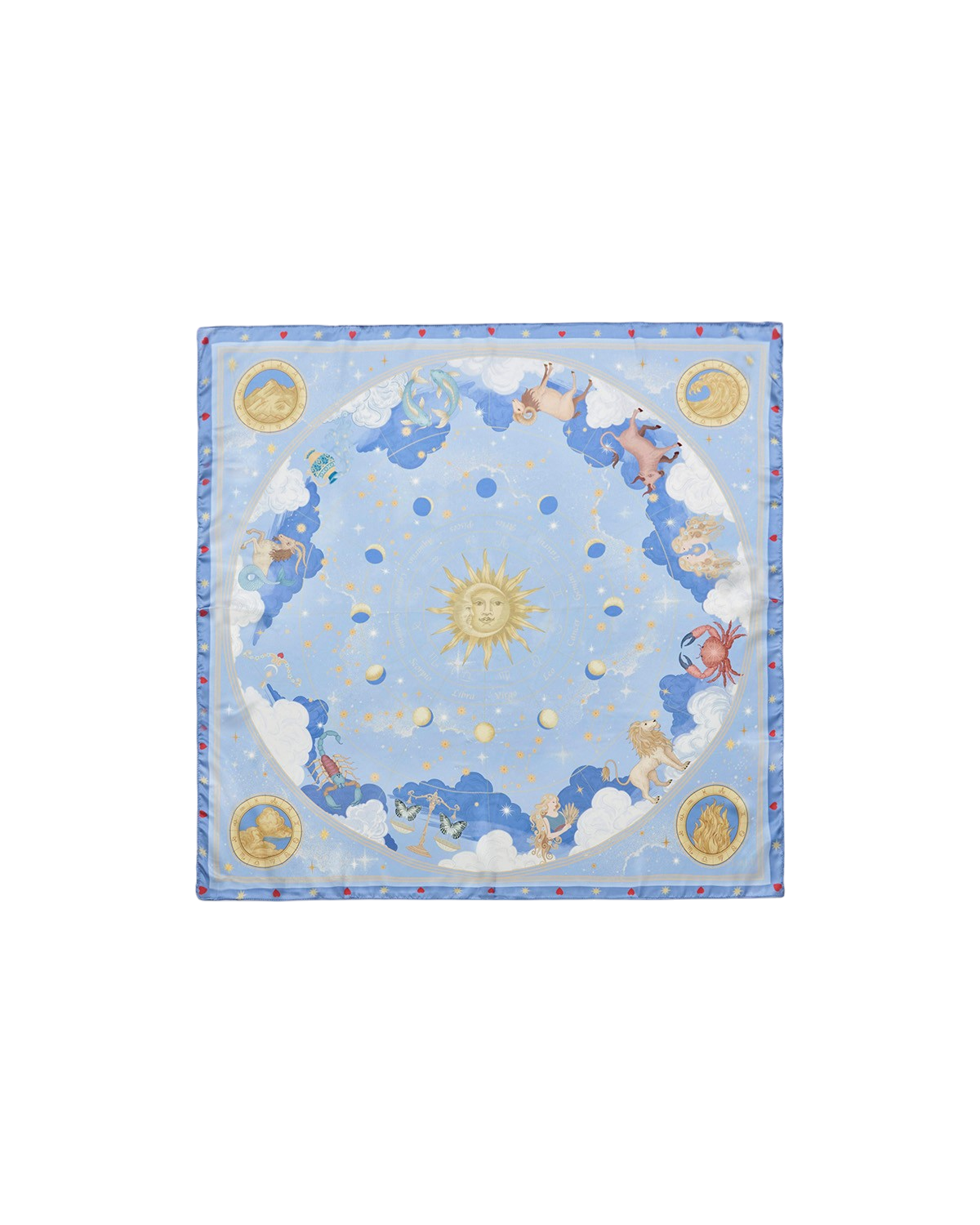 fable-england-zodiac-vierecktuch-schal-blau-sternzeichen image 1