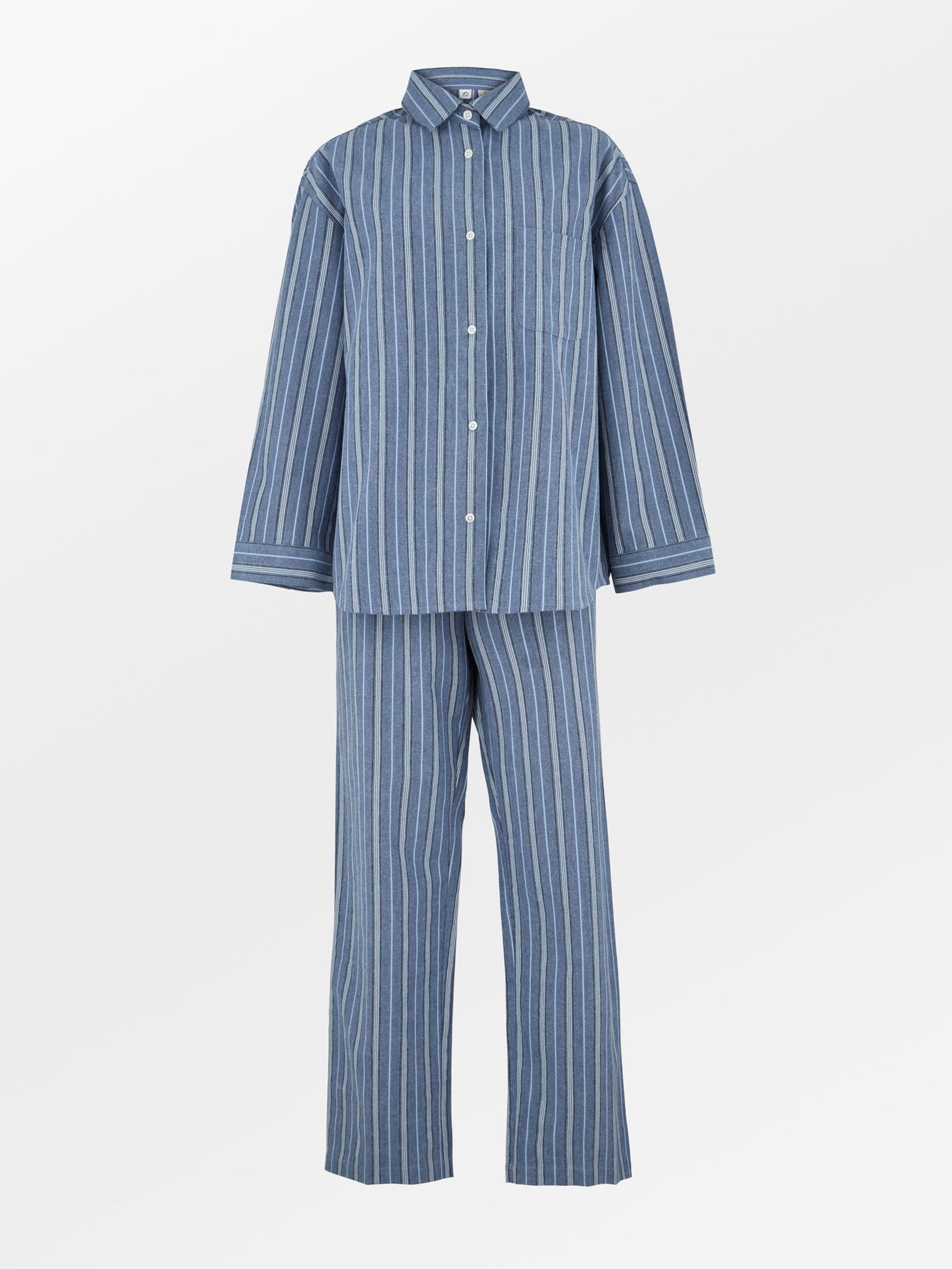 becks-ndergaard-striped-flannel-pyjamas-schlafanzug-blau image 1