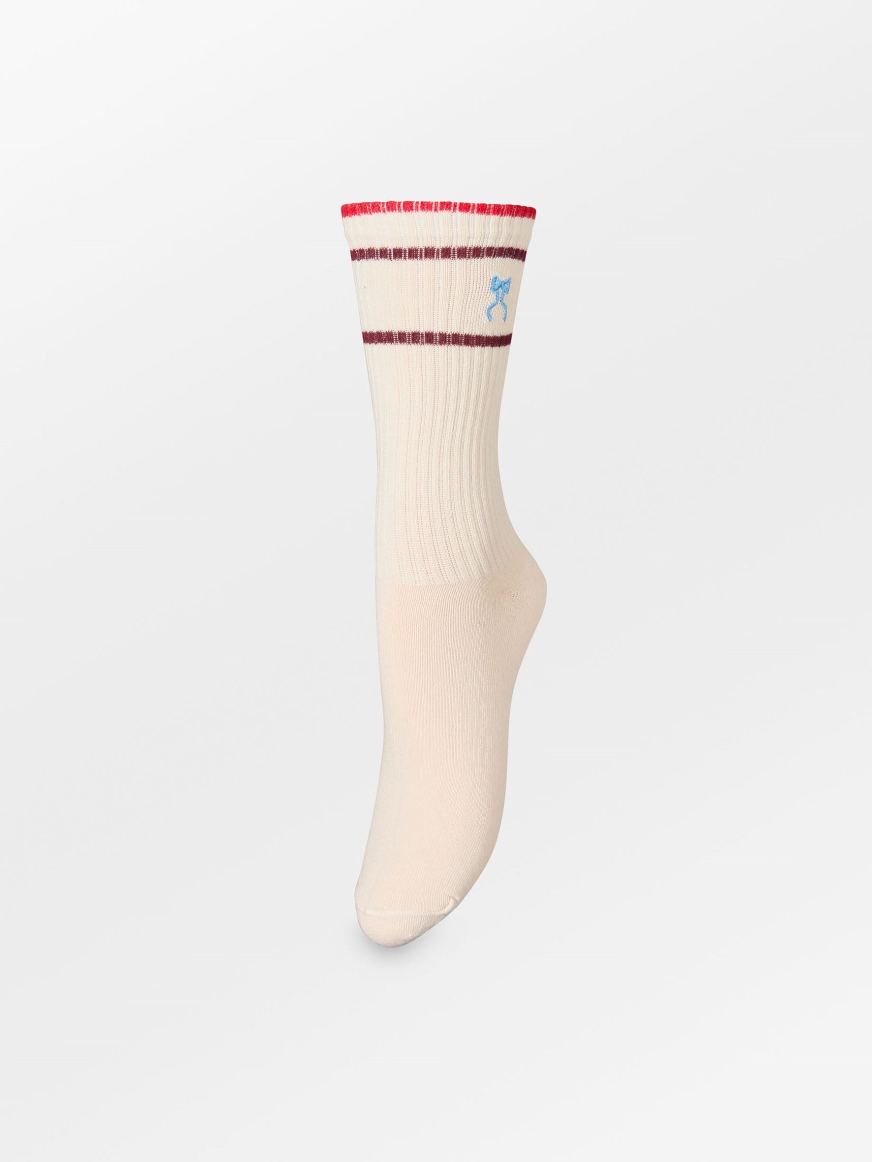 becks-ndergaard-sporty-bow-cotta-socke-weiss-rot-baumwolle image 1