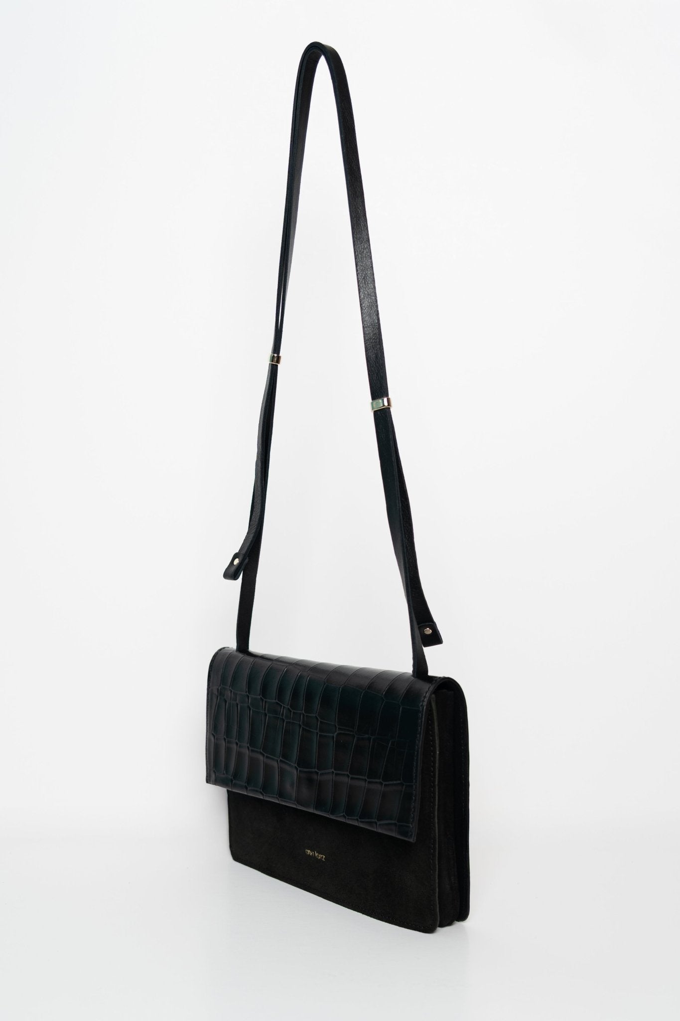 ann-kurz-phone-bag-medium-handytasche-croco-schwarz image 5