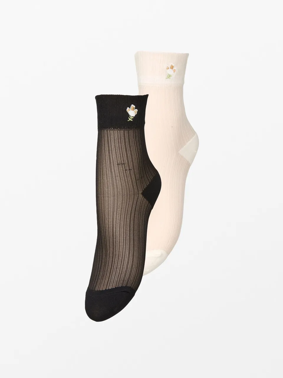 becks-ndergaard-floral-sheer-sock-socken-2er-schwarz-transparent image 1