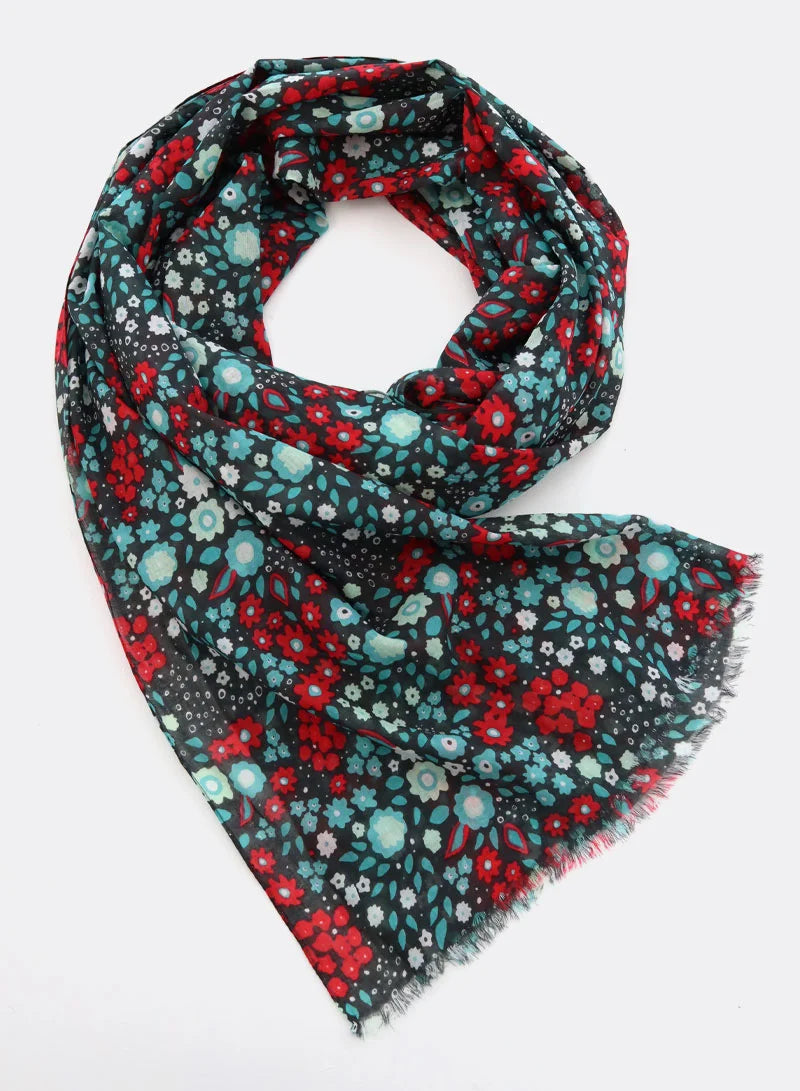 djian-clara-schal-bio-baumwolle-grau-rot-70-x-200-cm image 2