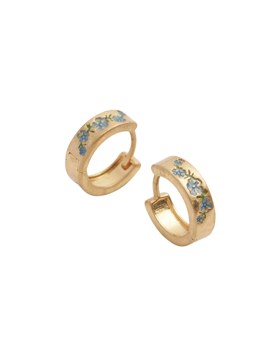 fable-england-forget-me-not-mini-creolen-gold-blau-matt image 1