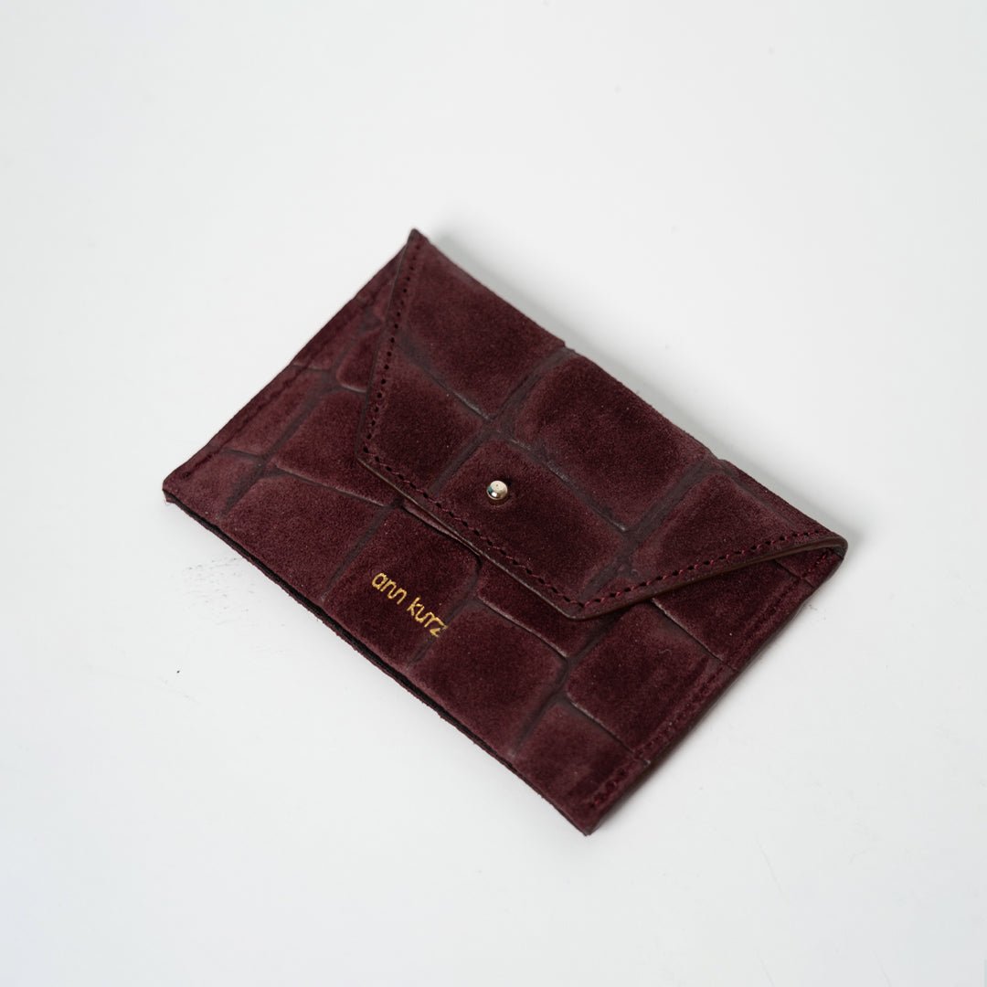 ann-kurz-tiny-envelope-geldb-rse-croco-burgundy image 1