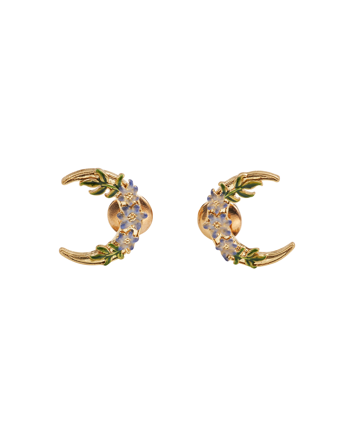 fable-england-nightshade-mond-ohrstecker-gold-emaille-blumen image 1
