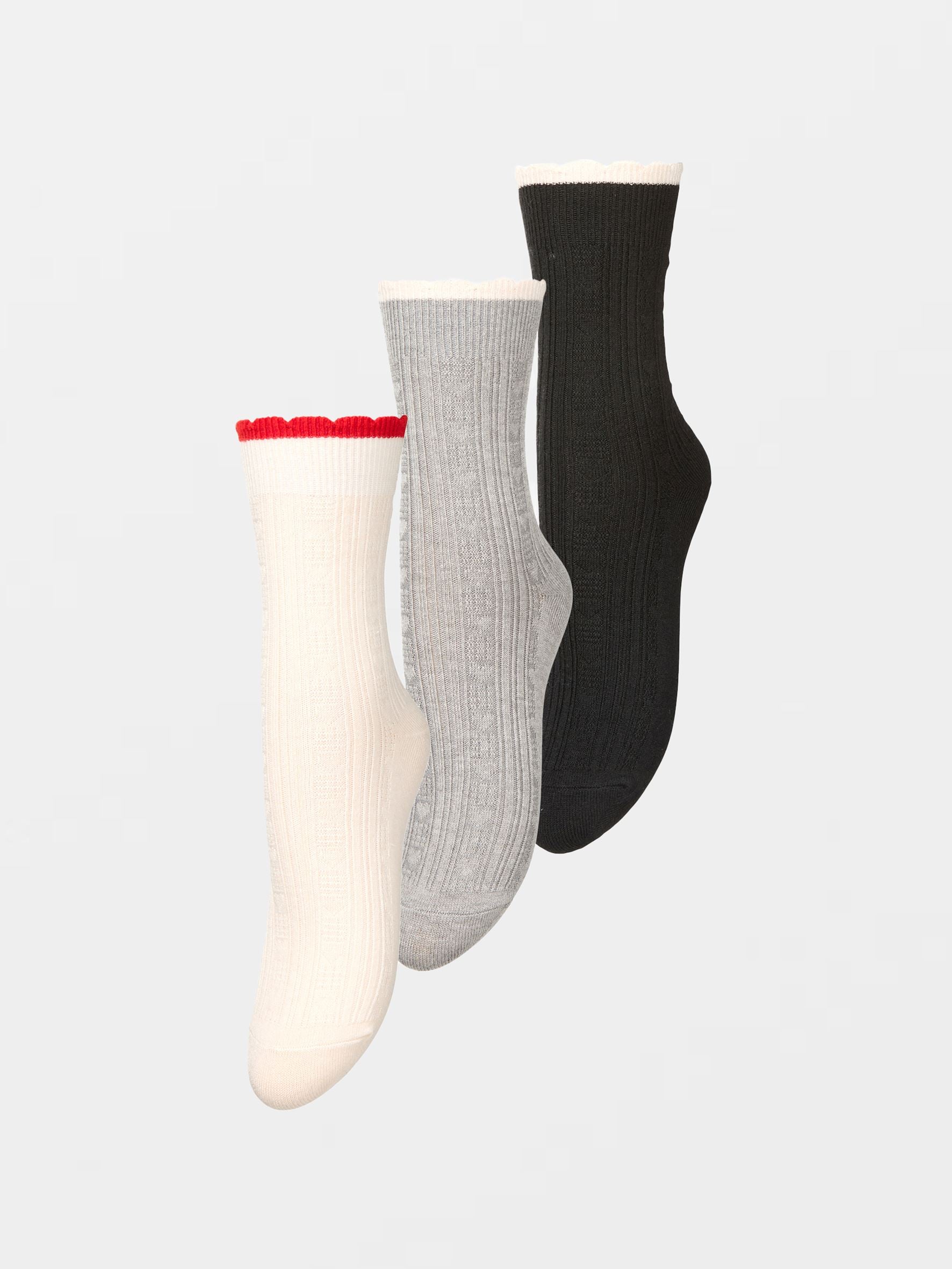 becks-ndergaard-scallop-socken-3er-pack-schwarz-grau-weiss image 1
