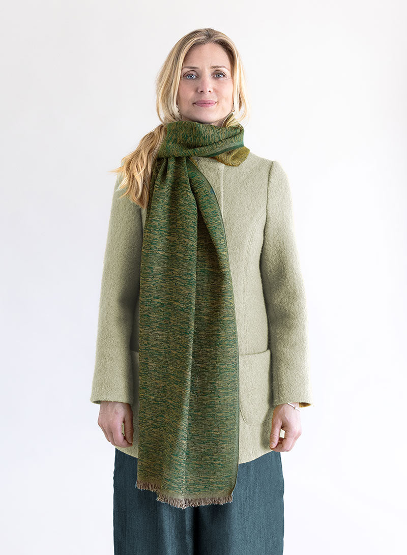 djian-olivia-schal-merinowolle-gr-n-jacquard image 1
