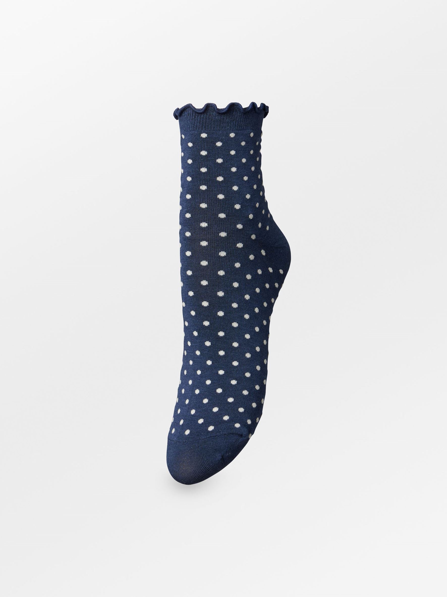 becks-ndergaard-dotted-frilla-socke-naval-blue-kurz image 1