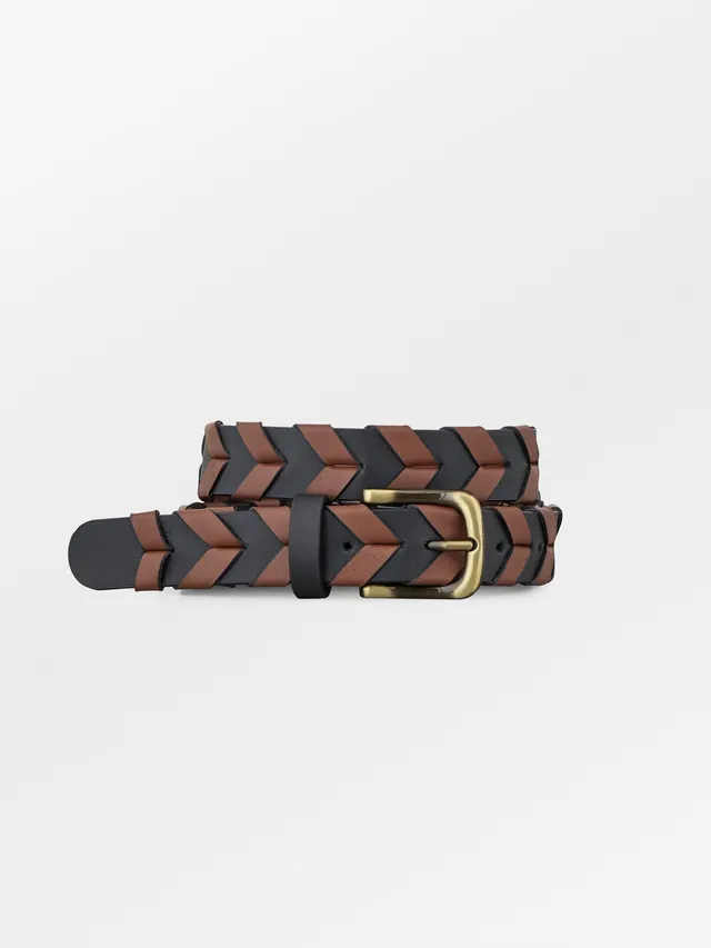 becks-ndergaard-braided-lena-lederg-rtel-schwarz-braun-m-l image 1