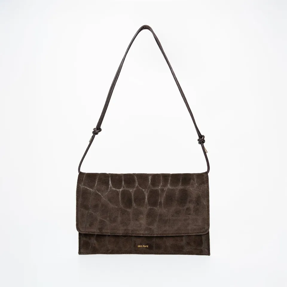ann-kurz-thin-clutch-suede-croco-mocha-abendtasche-leder image 1