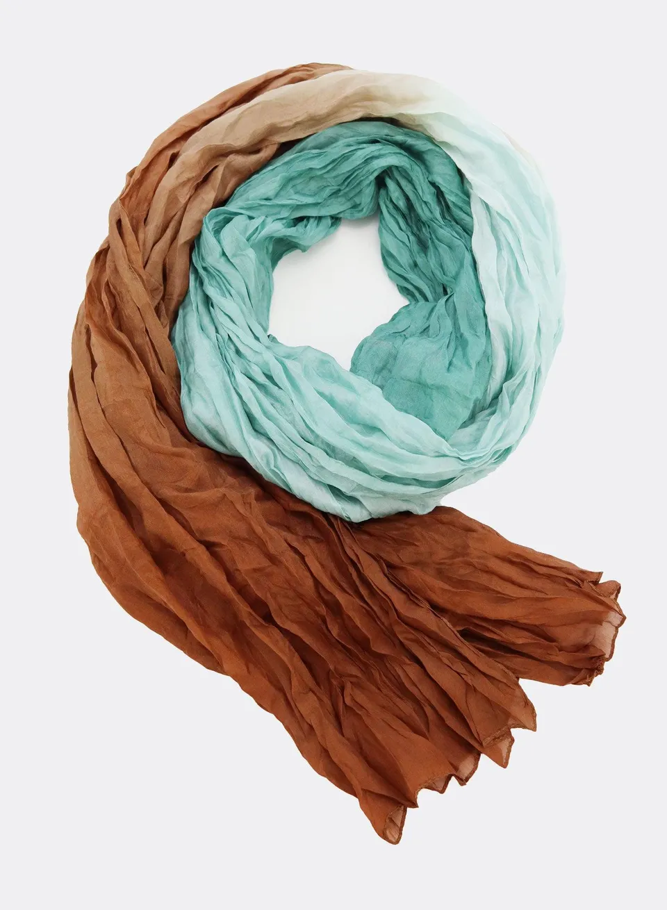 djian-batik-gradient-schal-seide-braun-gr-n-100x175 image 1