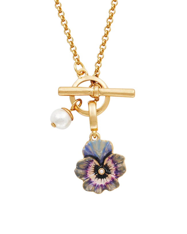 fable-england-pansy-pearl-toggle-halskette-gold-perle image 1