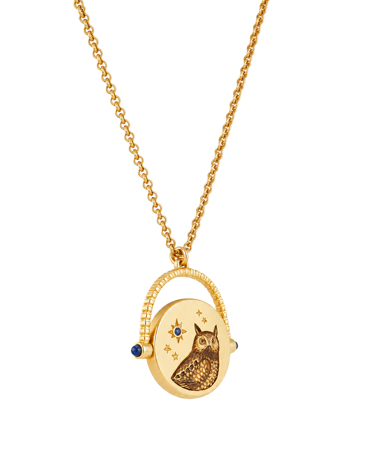fable-england-owl-spinner-halskette-gold-eule-lapislazuli image 5