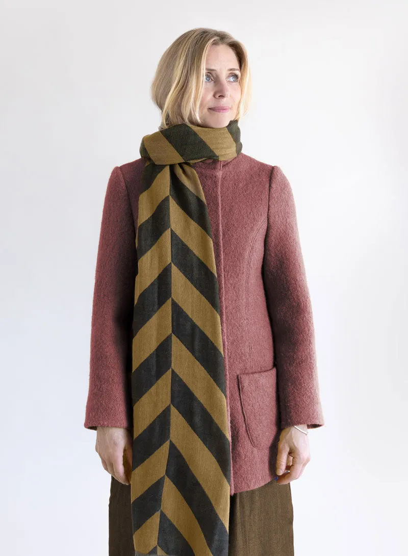 djian-bold-stripes-schal-schurwolle-braun-gr-n image 1