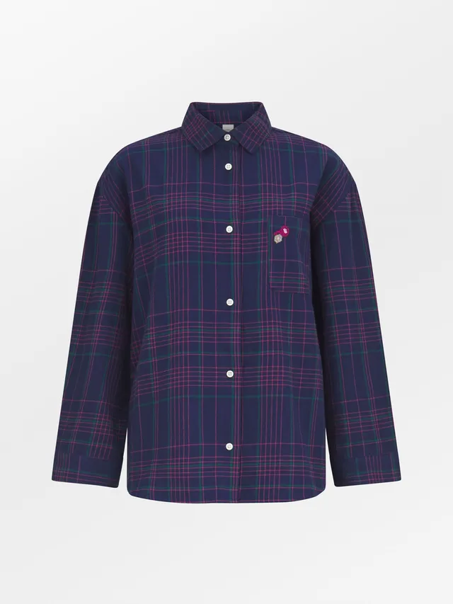 becks-ndergaard-flannel-gridy-pyjamas-shirt-pyjamahemd-blau-karo image 1