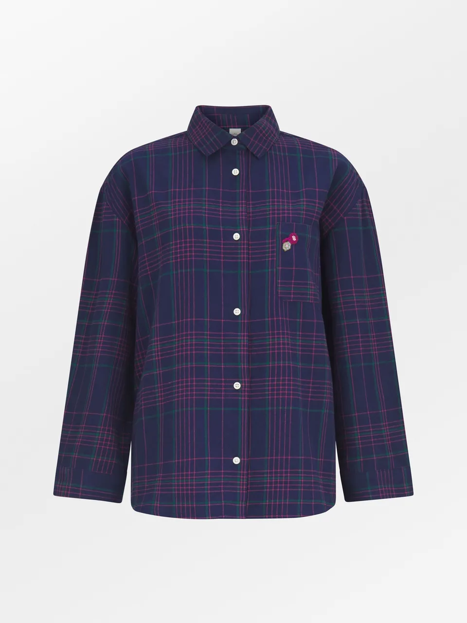 becks-ndergaard-flannel-gridy-pyjamas-shirt-pyjamahemd-blau-karo image 1