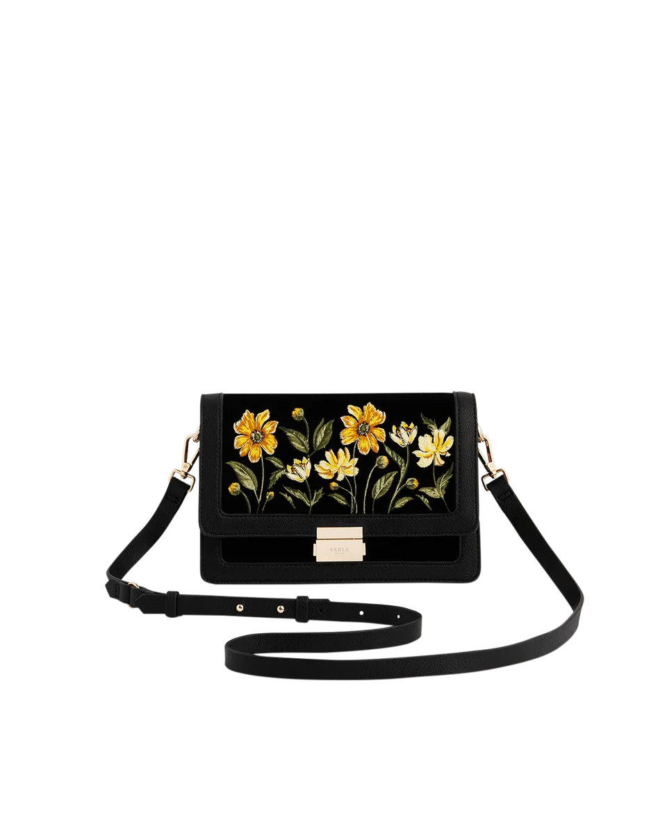 fable-england-botanical-foldover-tasche-schwarz-bestickt image 1