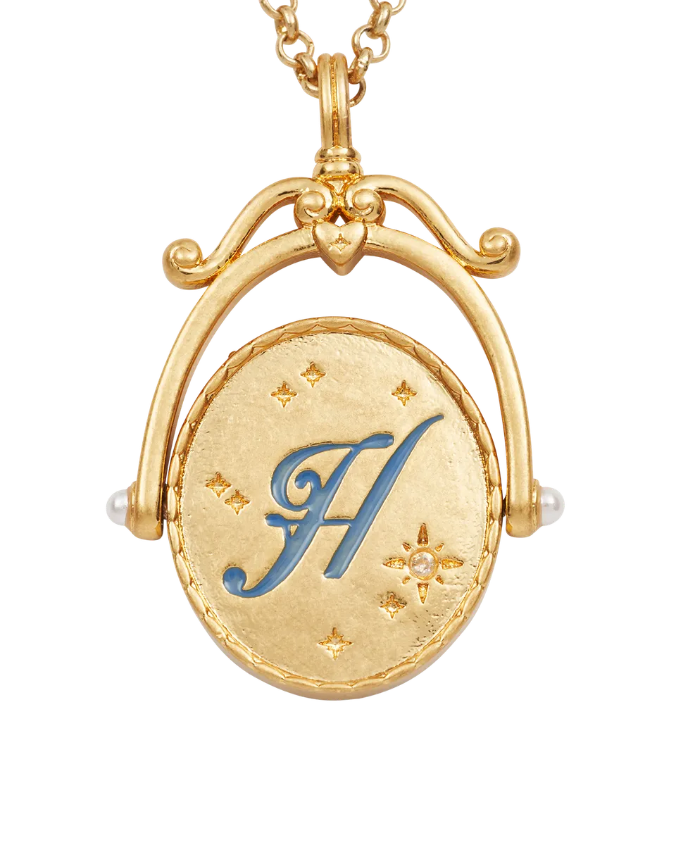 fable-england-h-initial-hydrangea-spinner-kette-gold image 1