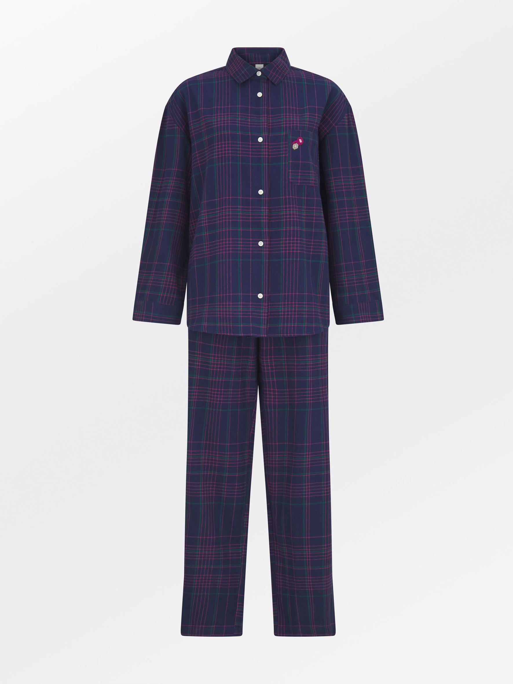 becks-ndergaard-flannel-gridy-pyjamas-shirt-pyjamahemd-blau-karo image 2
