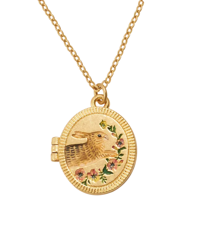 fable-england-running-bunny-medaillonkette-hase-gold image 1