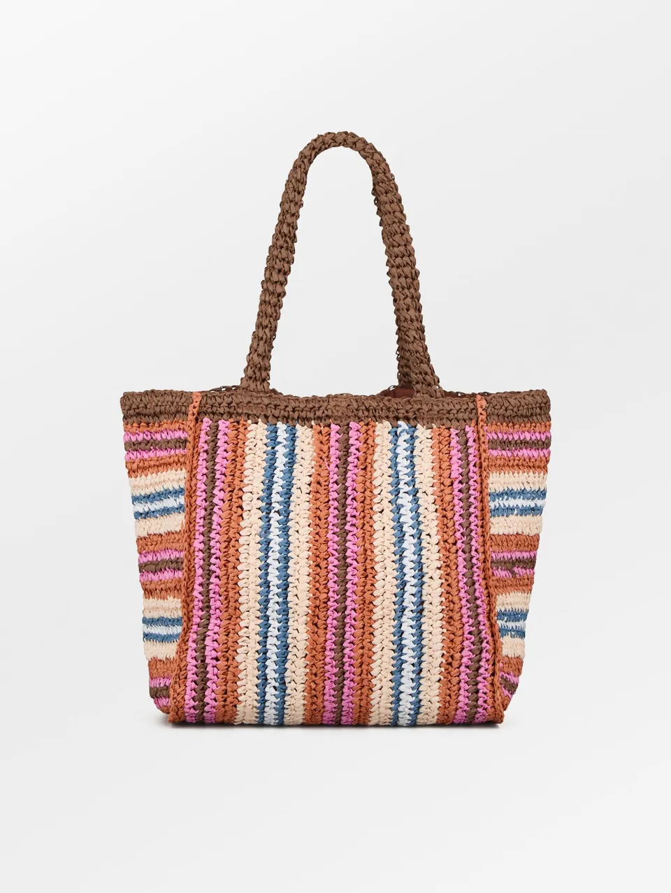 becks-ndergaard-stripe-straw-tasche-mocha-brown-34x36 image 1