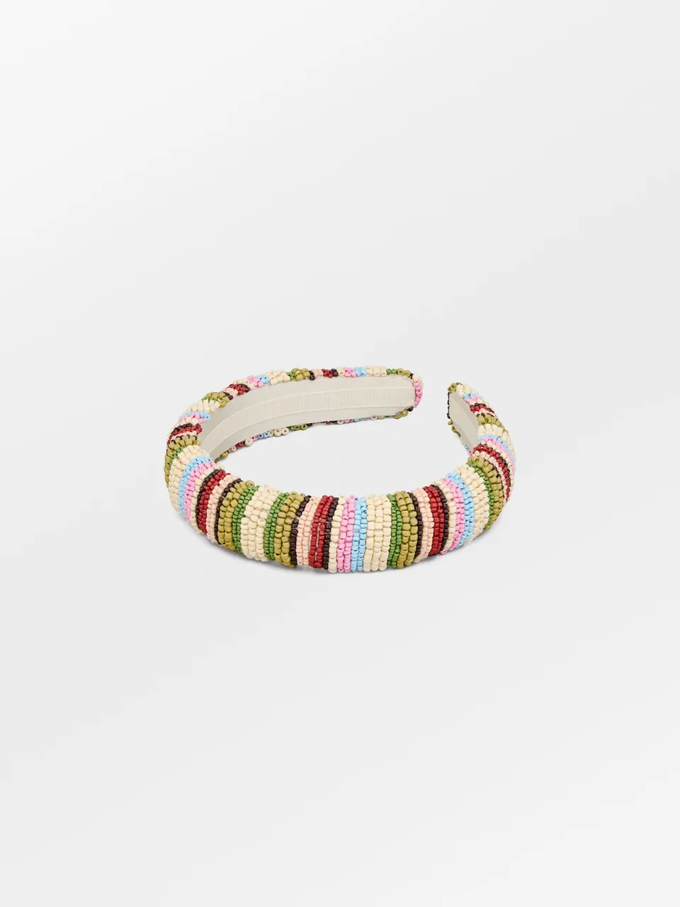 becks-ndergaard-stripes-midi-beaded-hairbrace-haarband-khaki image 1