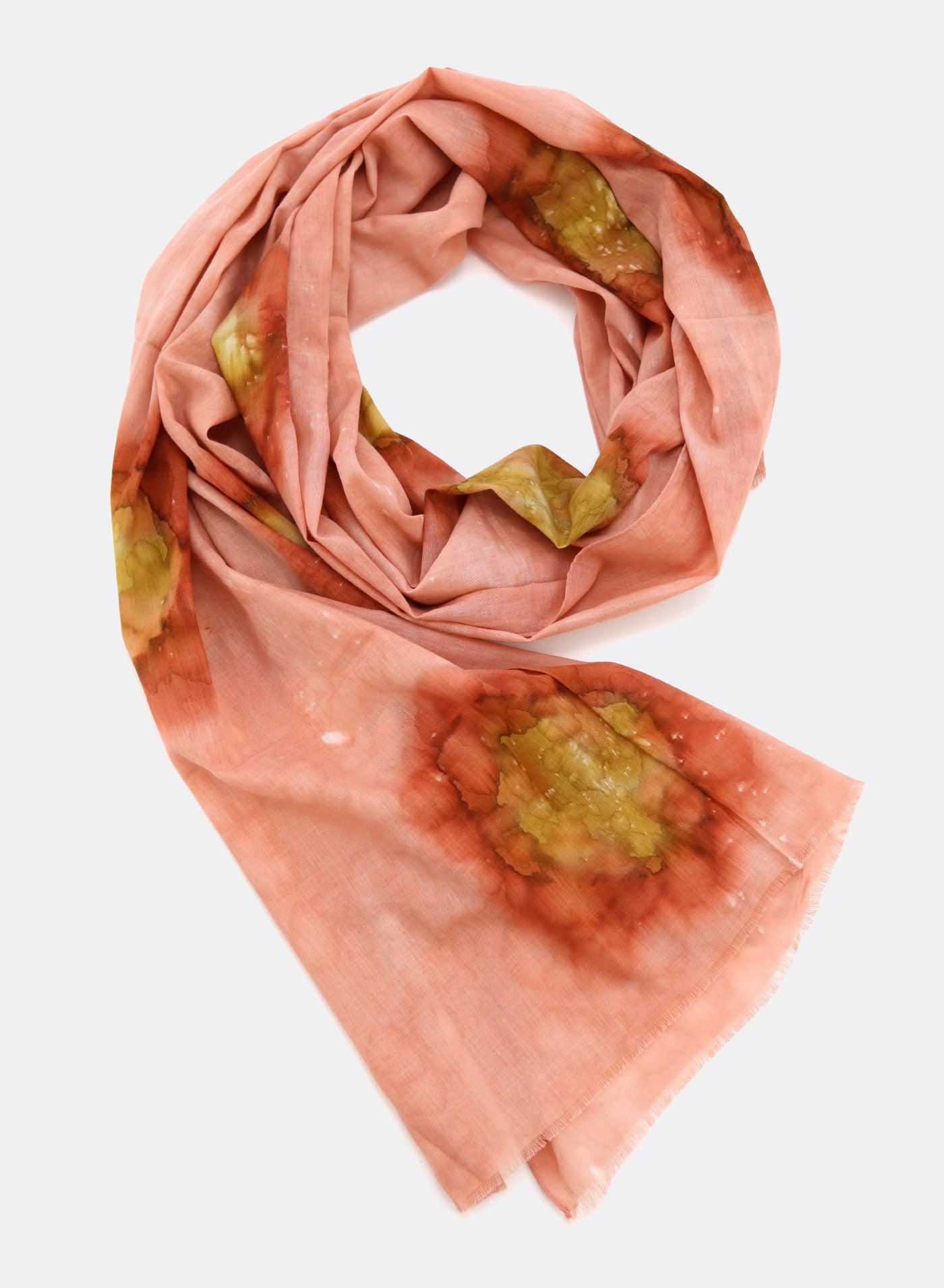 djian-batik-aquarell-schal-baumwolle-pfirsich image 1