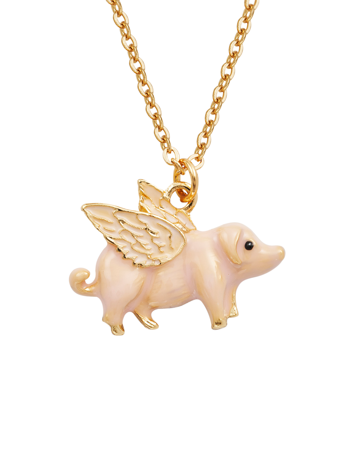 fable-england-flying-pig-halskette-gold-emaille-schwein image 1