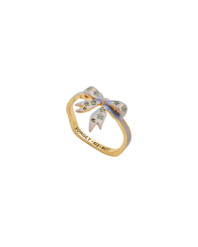 fable-england-forget-me-not-bow-ring-gold image 1