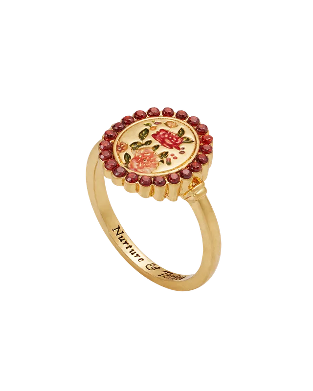 fable-england-eve-floral-ring-gold-granat-gr-medium image 1