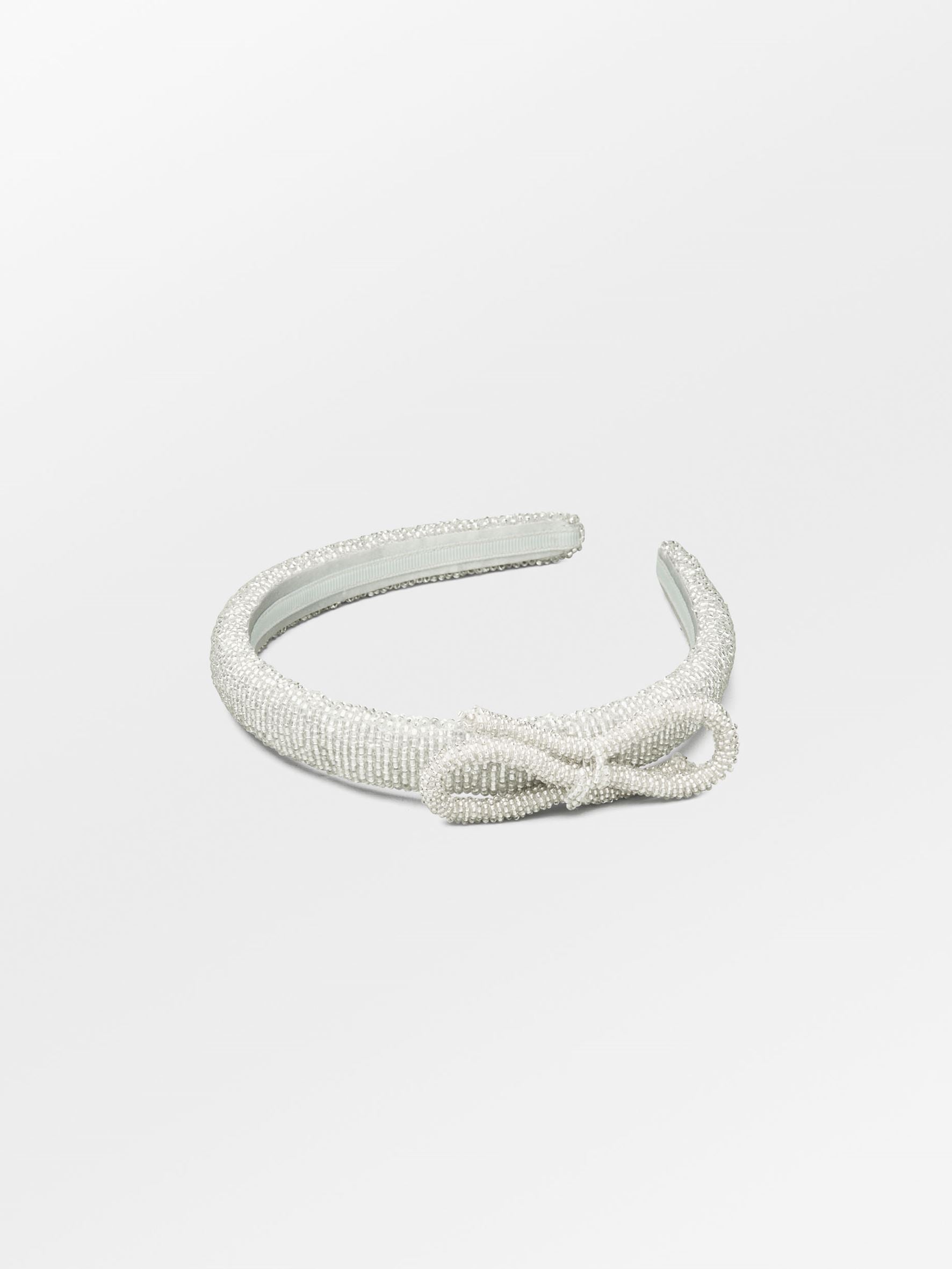 becks-ndergaard-bow-slim-beaded-haarband-silber-perlen image 1