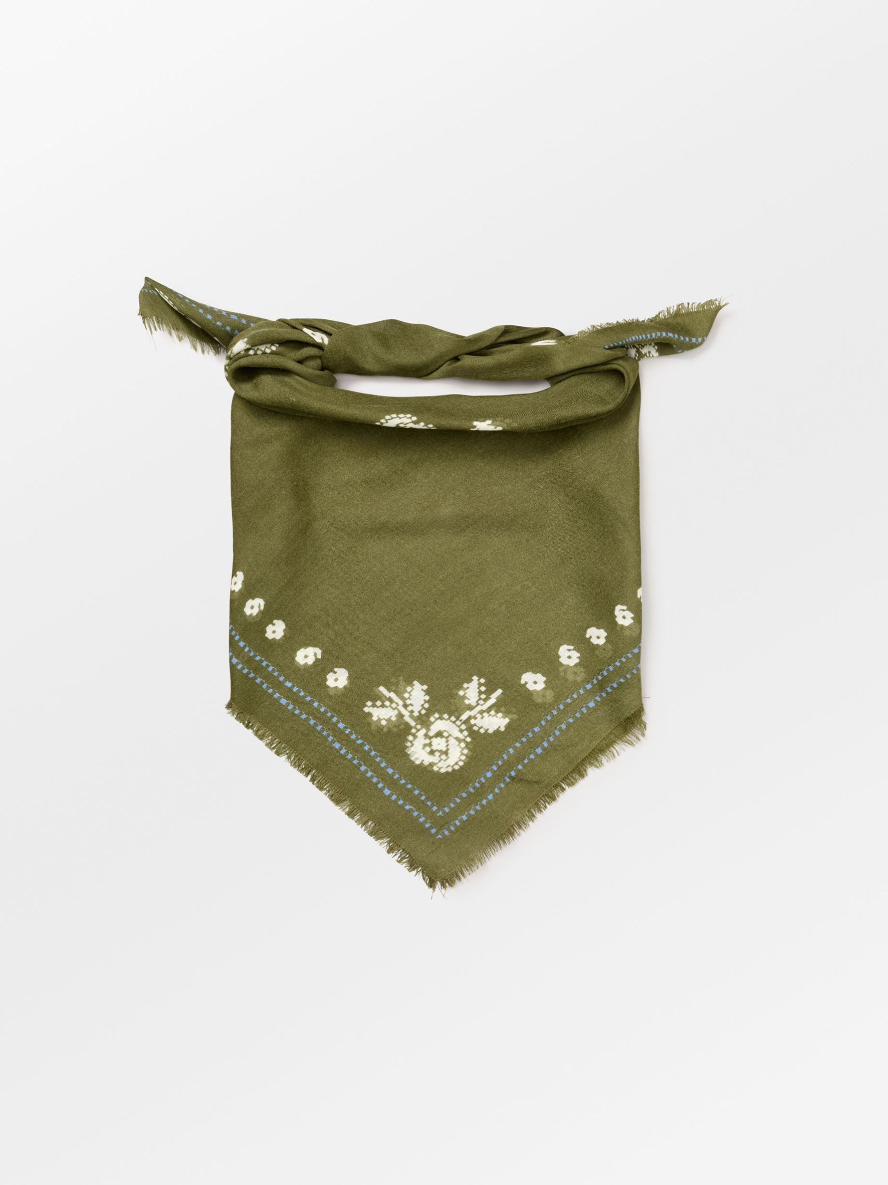 becks-ndergaard-bloom-siw-schal-dark-olive-110cm-seide image 2