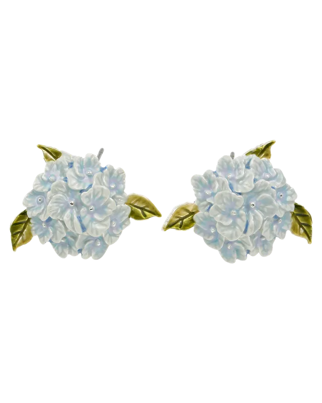 fable-england-hydrangea-ohrstecker-silber-mit-blauer-emaille image 1