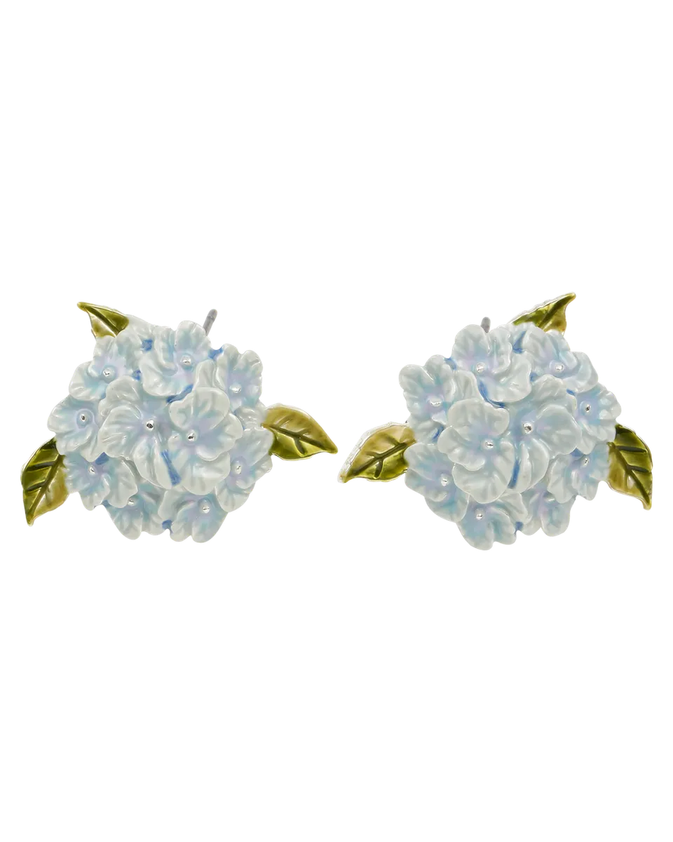 fable-england-hydrangea-ohrstecker-silber-mit-blauer-emaille image 1