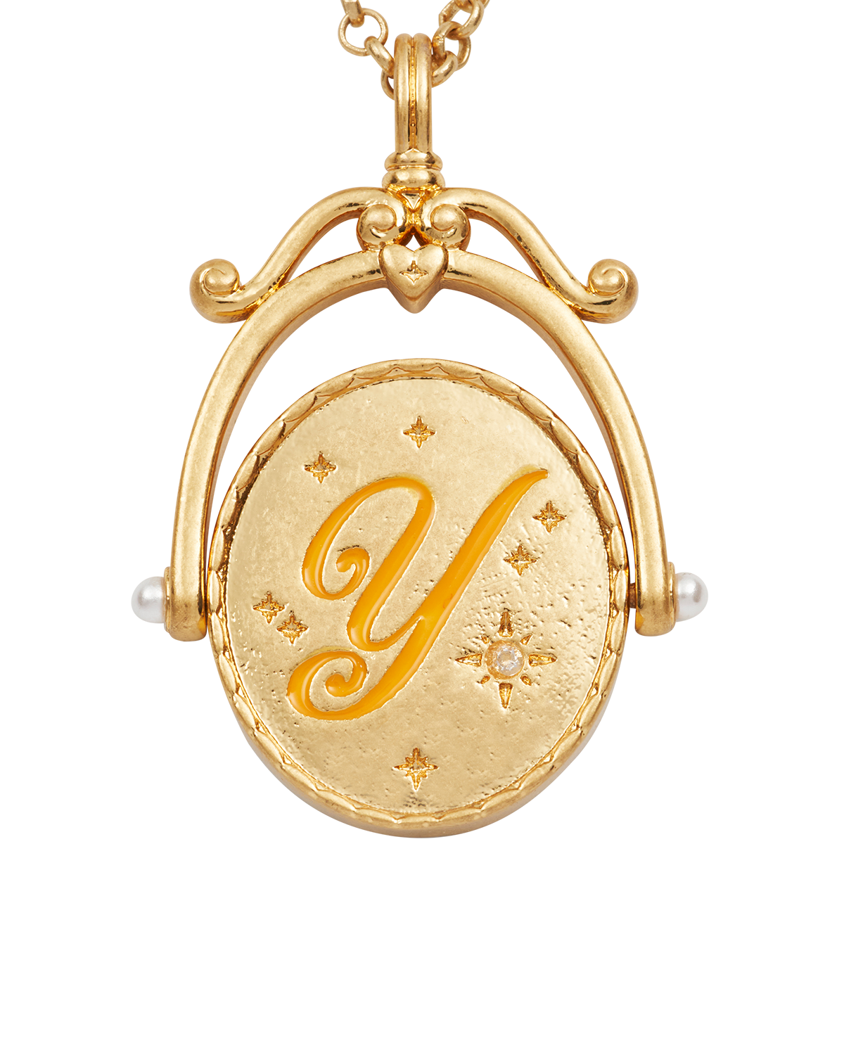 fable-england-yarrow-y-initial-spinner-halskette-gold-messing image 1