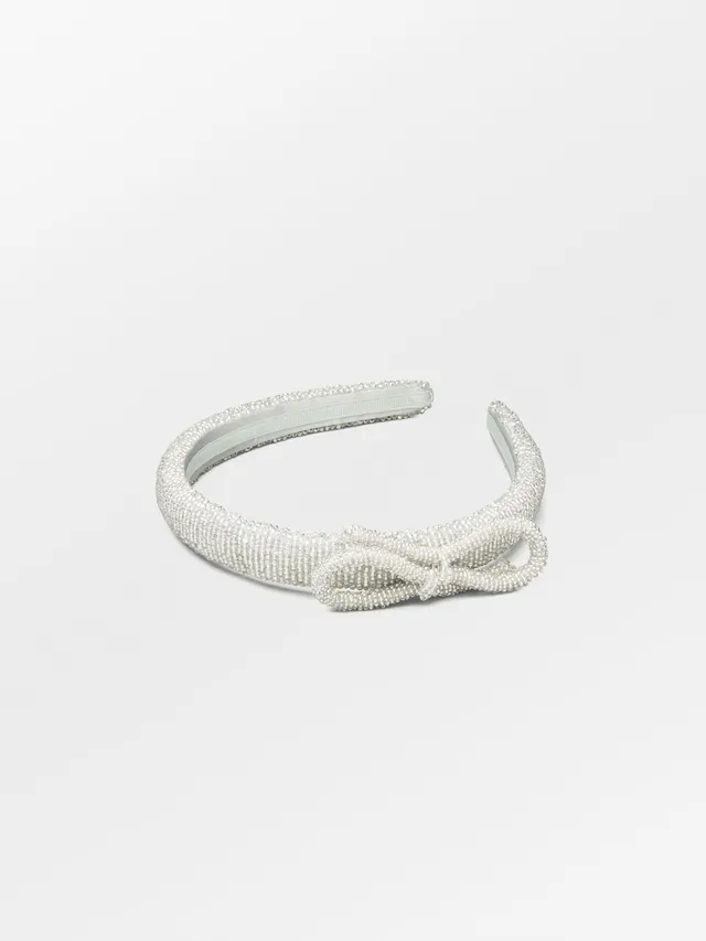 becks-ndergaard-bow-slim-beaded-haarband-silber-perlen image 1