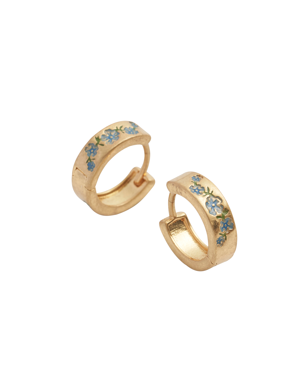 fable-england-forget-me-not-mini-creolen-gold-blau-matt image 1