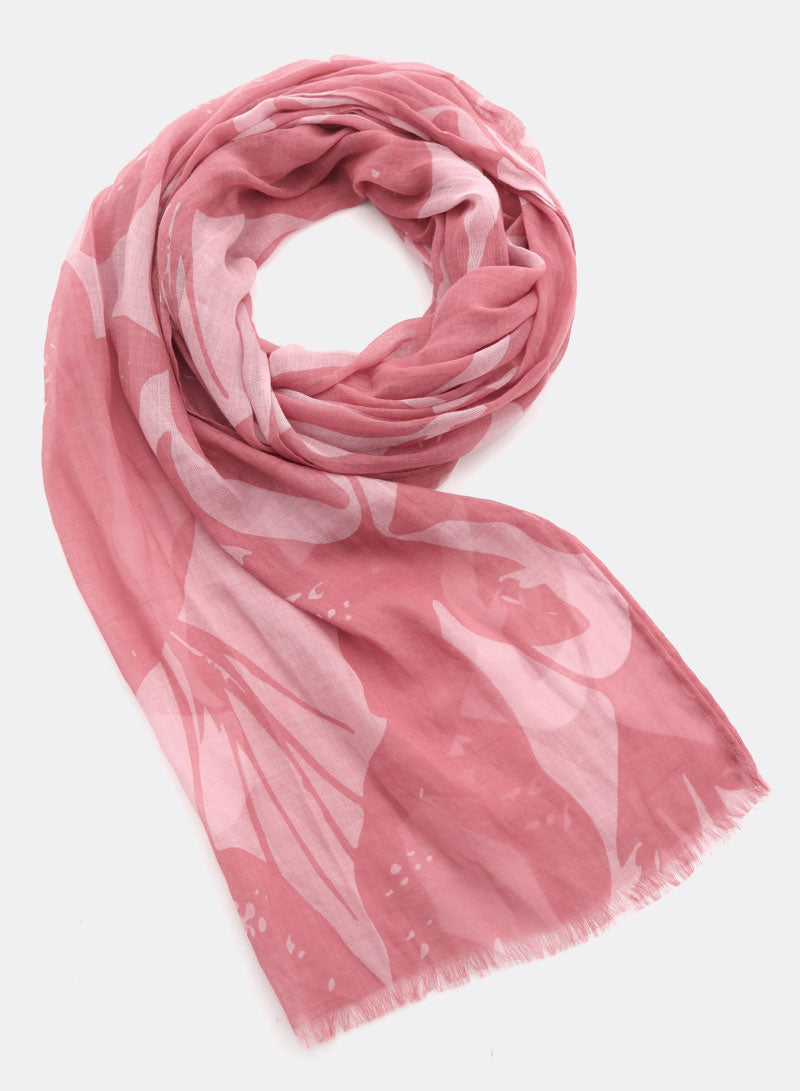 djian-fay-schal-aus-baumwolle-floral-rosa-70x190-cm image 1