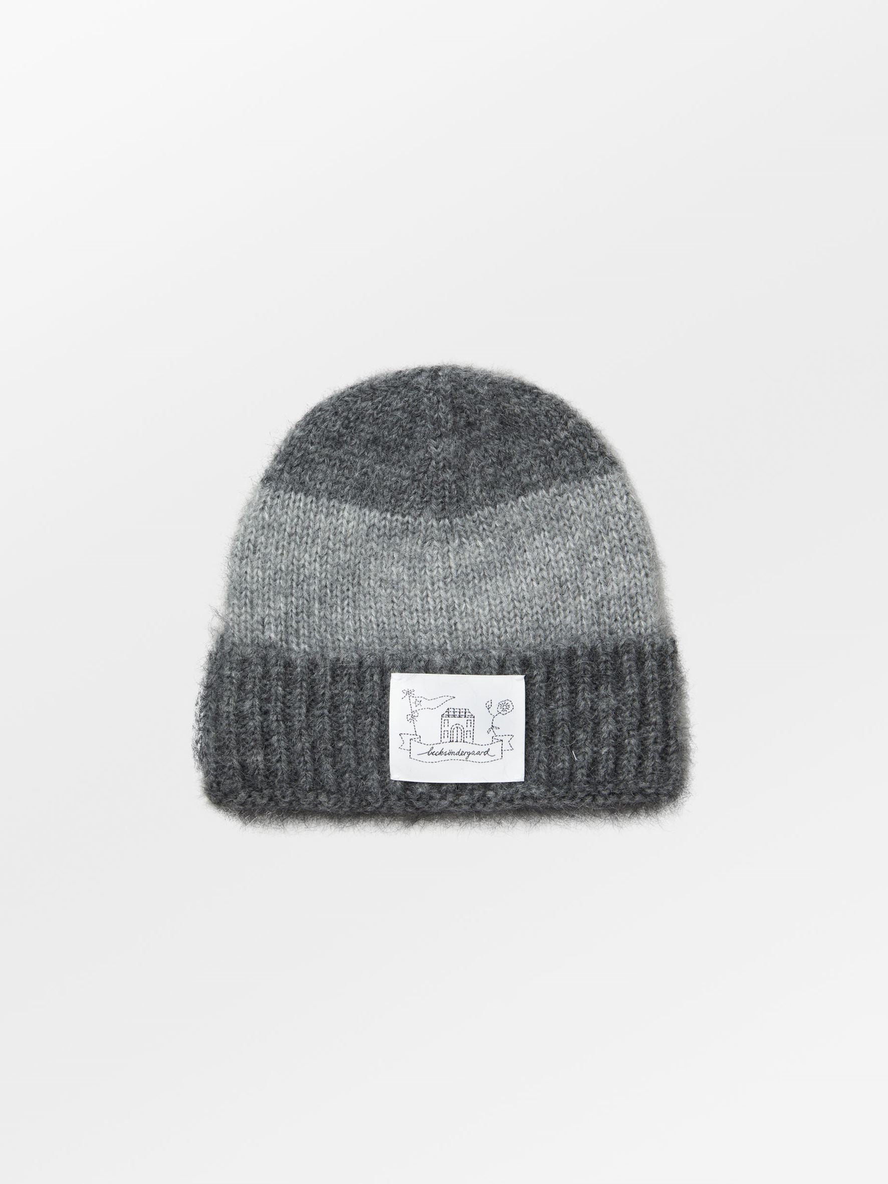 becks-ndergaard-accessories-stripe-beanie-m-tze-grau-melange image 1