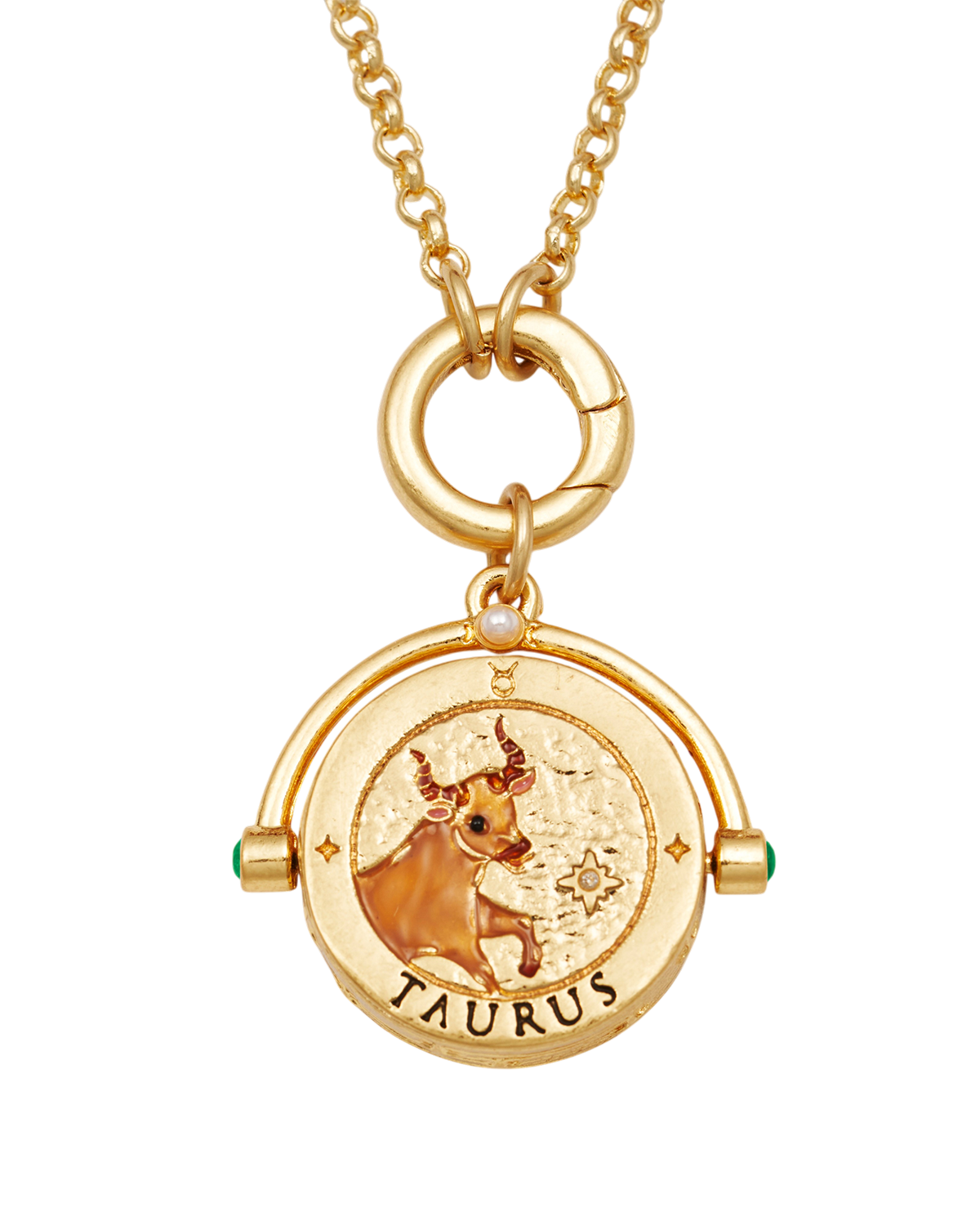 fable-england-taurus-spinner-halskette-gold-sternzeichen-stier image 1